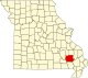 A state map highlighting Wayne County in the southeastern part of the state.