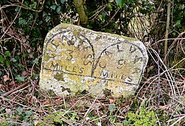 Milestone on Rod Moor Road, Dronfield, Derbyshire, UK