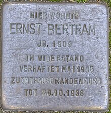 Stolperstein für Ernst Bertram