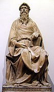 Donatello's colossal seated figure of Saint John the Evangelist; 1409–11