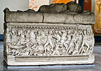 Amazonomachy marble sarcophagus, Archaeological Museum of Thessaloniki
