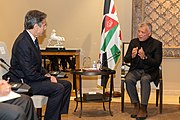 Secretary Blinken with King Abdullah II of Jordan in Amman, May 2021.