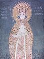 Queen Simonida of Serbia, wife of King Milutin, fresco from Gračanica.