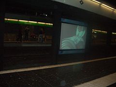 TV screen in the station before the remodelling