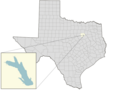 The location of Lake Bardwell in Texas