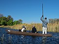 Touristen im Mokoro unterwegs im Okavangodelta