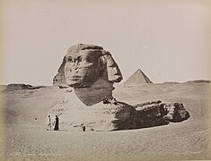 The Great Sphinx partly under the sand, ca. 1870s