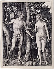 After Albrecht Dürer, Adam and Eve, 1787–1887, engraving on paper [8]