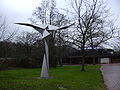 Steel sculpture in front of thermal bath in Bad Bellingen