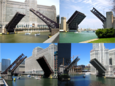 Vier der längsten Klappbrücken in Chicago