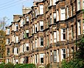 Wohnungen mit bay windows in Hyndland, Glasgow, um 1900