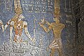 Lion-headed God Appademak with Pharaoh Taharqa (right) in the Jebel Barkal Temple of Mut.