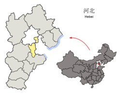 Location of Langfang City jurisdiction in Hebei