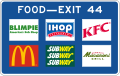Specific service signs for food (as shown)