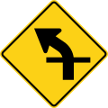 W1-10aL Intersection in curve (left)