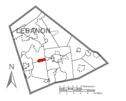 Location within Lebanon County, Pennsylvania