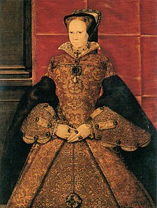 Mary I, 1554, oil on panel