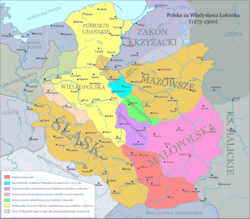 Poland 1275-1300, Duchy of Sieradz marked in violet