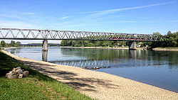 Railway bridge over the Rhine River