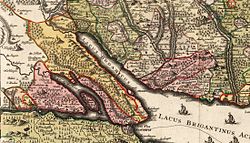 The Bishopric of Constance lying astride the western end of Lake Constance