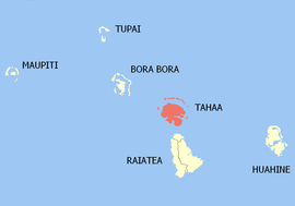 Location of the commune (in red) within the Leeward Islands