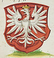Coat of arms of the Kingdom of Poland, Gules, an eagle argent, crowned or[10]