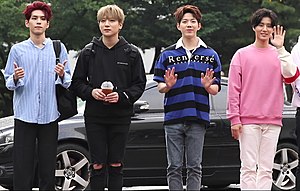 Day6 in June 2018 From left to right: Wonpil, Sungjin, Dowoon, and Young K