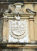 Coat of arms of Charles II on the exterior facade