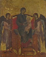 Virgin and Child with Two Angels (c. 1280), National Gallery, London