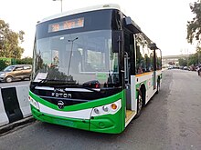 Front view of a bus