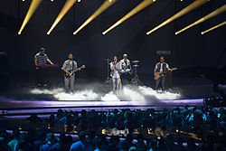 Dorians performing at the Eurovision Song Contest 2013 (from left to right: Arman Pahlevanyan, Gagik Khodavirdi, Gor Sujyan, Arman Jalalyan, and Edgar Sahakyan)