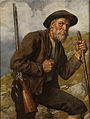 Alter Jäger mit Flinte im Hochgebirge, 1892