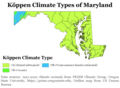 Image 14Köppen climate types of Maryland, using 1991–2020 climate normals (from Maryland)