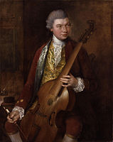 Portrait of Carl Friedrich Abel, composer and viol master—German-born but residing in England most of his life—posed with his viola da gamba. By Thomas Gainsborough, c. 1765.