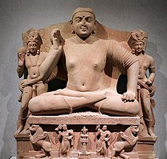 131 CE Kanishka I: "Kimbell seated Buddha", with inscription "year 4 of Kanishka" (131 CE).[30][31]