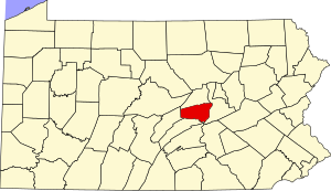 Map of Pennsylvania highlighting Snyder County