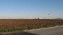 Part of the Meadow Lake Wind Farm in the township