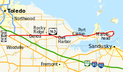 Karte der Ohio State Route 163