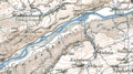 Der frei fliessende Rhein und die Flussauen auf der Siegfriedkarte, um 1900