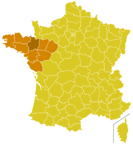 Karte der Kirchenprovinz Rennes