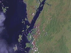 Satellite image around Ranong