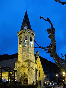 St. Michael's Church (Glèisa de Sant Miquèu) at night
