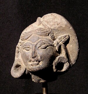 Majapahit Terracotta head, front view