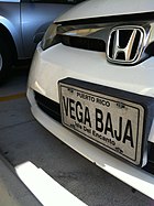 Vega Baja license plate in Altamonte Springs, Florida.