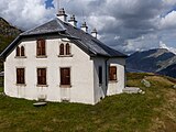 Villa Tyndall mit Aletschgletscher im Hintergrund