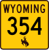 Wyoming Highway 354 marker