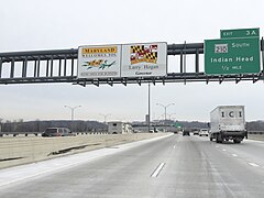 Welcome to Maryland sign on the Outer Loop over the Wilson Bridge.