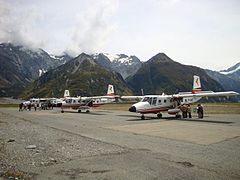 All 3 Air Safaris GAF Nomads together seen here at Glentanner airport, 1995