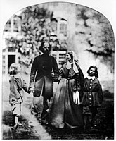 Tennyson with his wife Emily (1813–1896) and his sons Hallam (1852–1928) and Lionel (1854–1886)