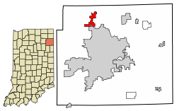 Location of Huntertown in Allen County, Indiana.